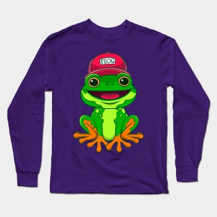 Frog Smiling Cartoon Long Sleeve T-Shirt